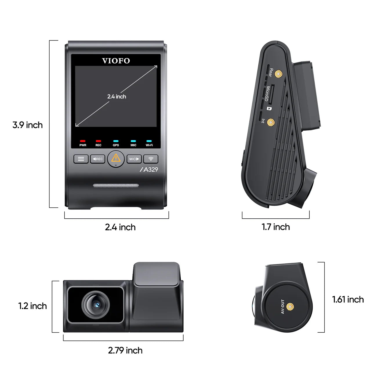 VIOFO A329S 2CH 2-Channel Dash Cam