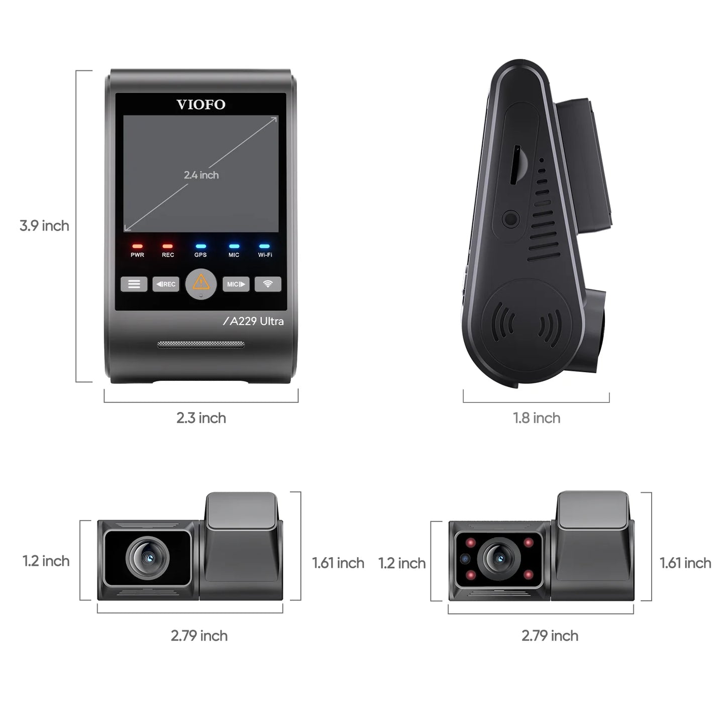 VIOFO A229 Ultra 3CH 4K - 3-Channel Dash Cam