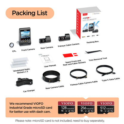 VIOFO A329S 3CH 3-Channel Dash Cam