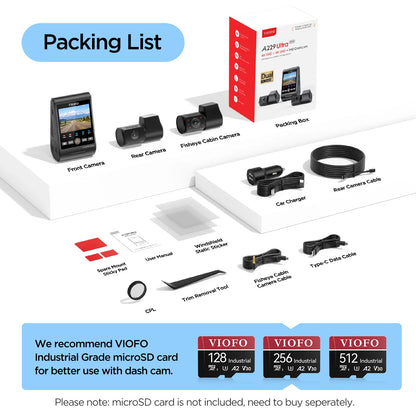 VIOFO A229 Ultra 3CH 4K - 3-Channel Dash Cam