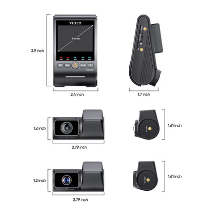 VIOFO A329T 3CH 4K  - 3-Channel Dash Cam