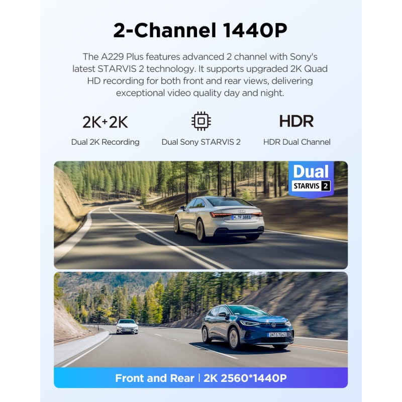 VIOFO A229 Plus 2-Channel Dash Cam