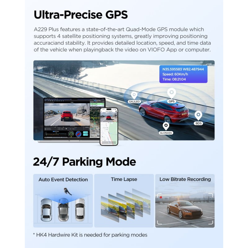VIOFO A229 Plus 2-Channel Dash Cam