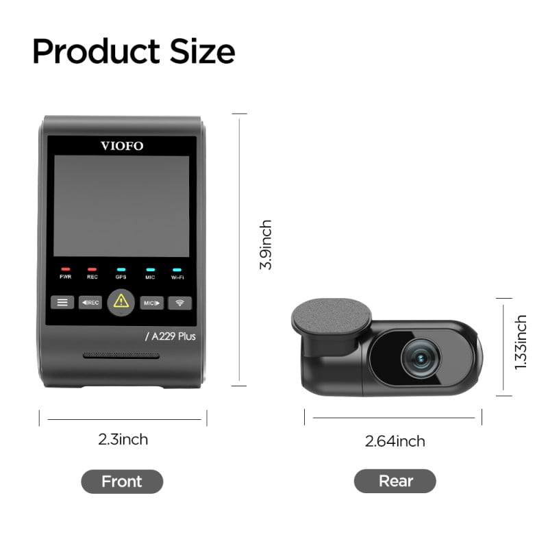 VIOFO A229 Plus 2-Channel Dash Cam