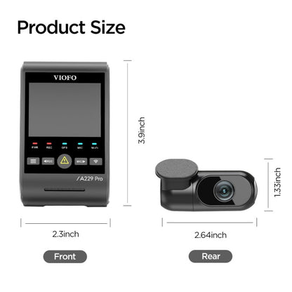 VIOFO A229 PRO 2-Channel Dash Cam