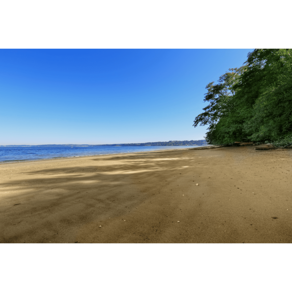 Beach on Lake Washington in Federal Way, Washington.